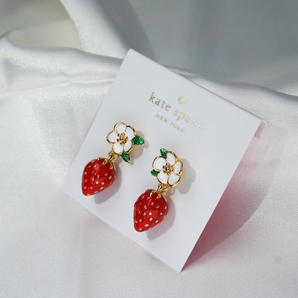 Kate Spade Picnic Perfect Strawberry Earrings (Includes Dust Bag) (NEW) - Picture 6 of 12